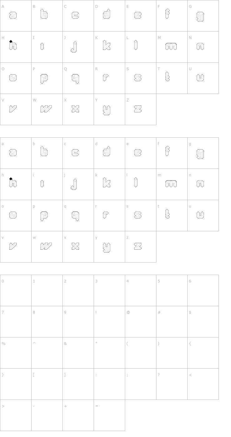 Character Map Quad Light Font