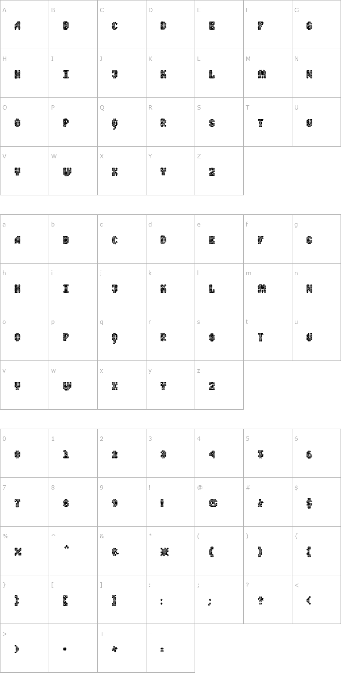 Character Map QuadChannelFour Font