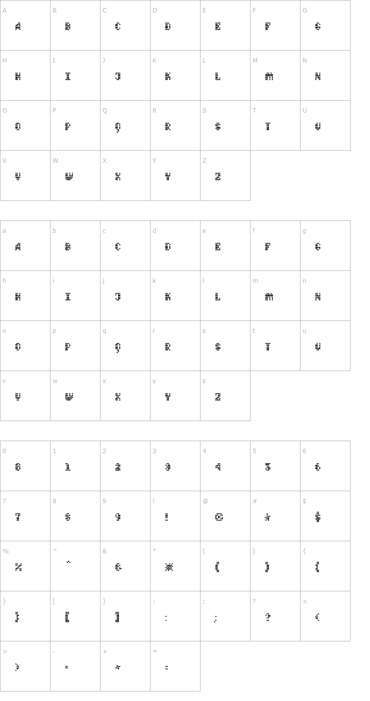 Character Map QuadChannelOne Font