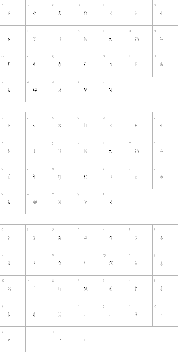 Character Map QuadChannelTwo Font