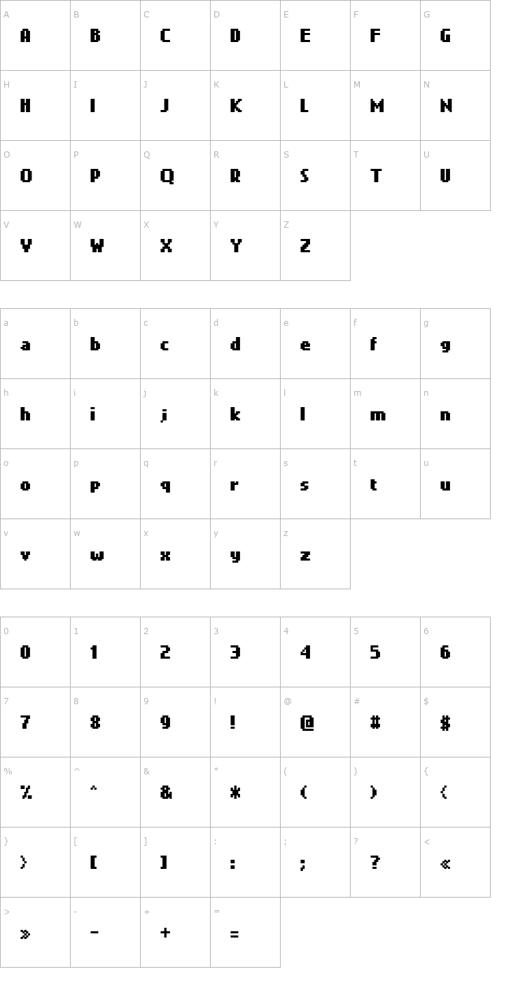 Character Map quant Bold Font