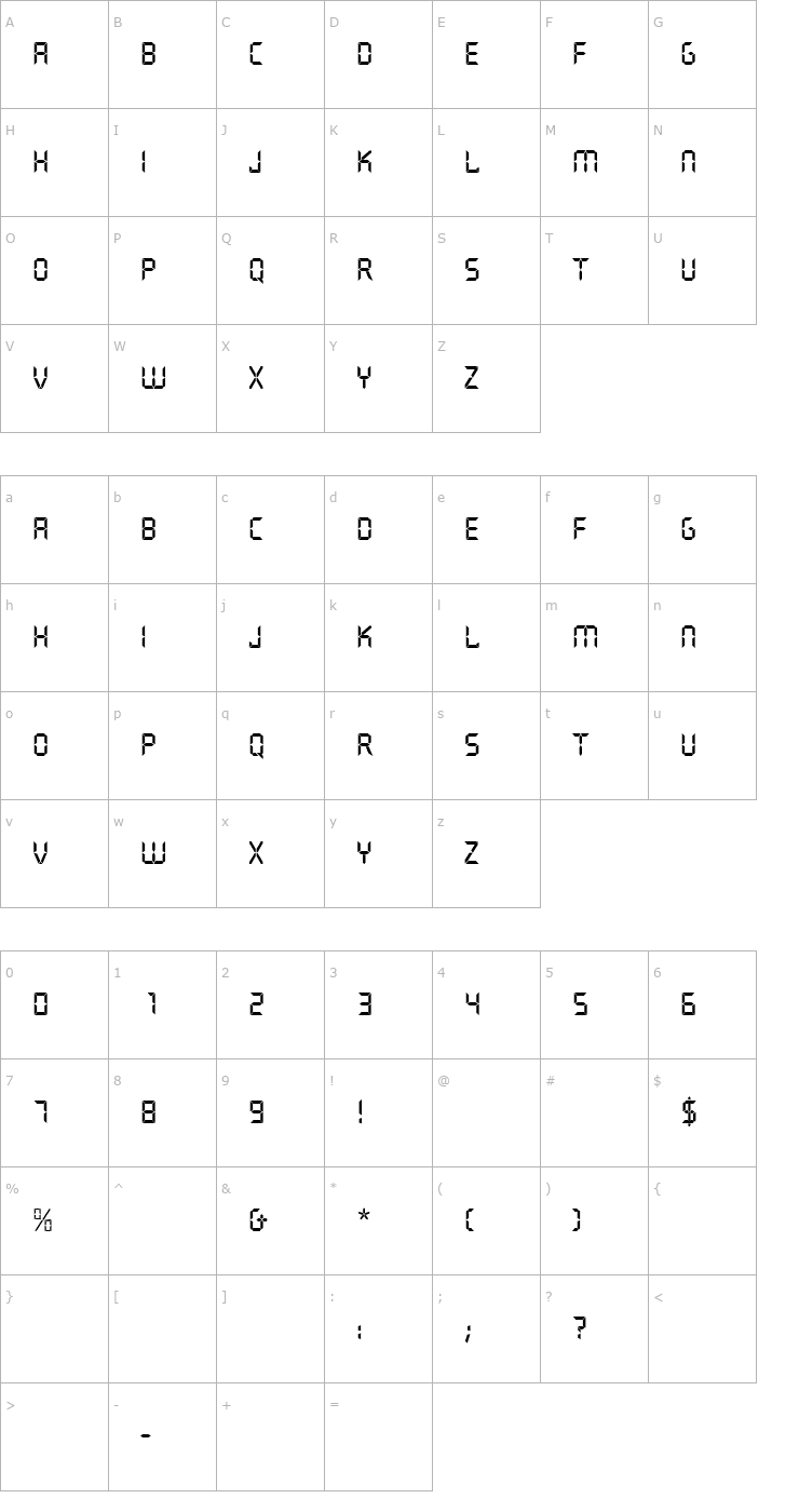 Character Map QuartzEF Font