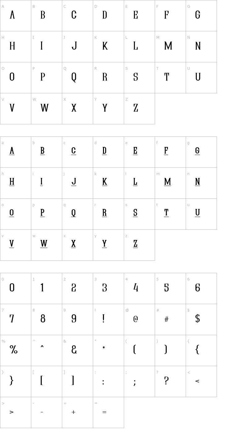 Character Map Quastic Kaps Line Font