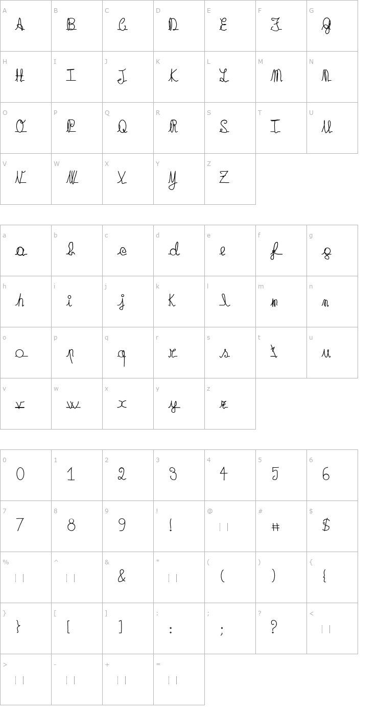 Character Map Quattrocchi Font