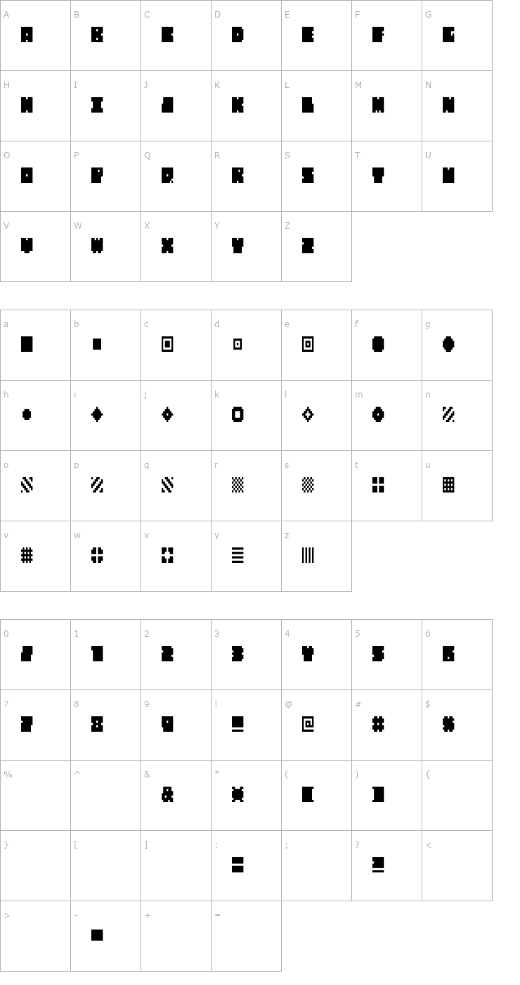 Character Map QUBE THIN Font