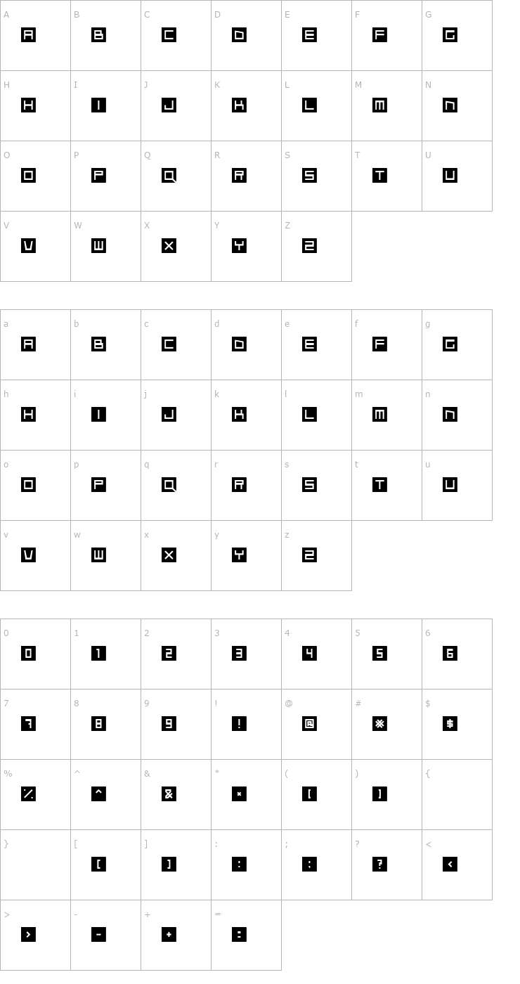 Character Map Qubix Font