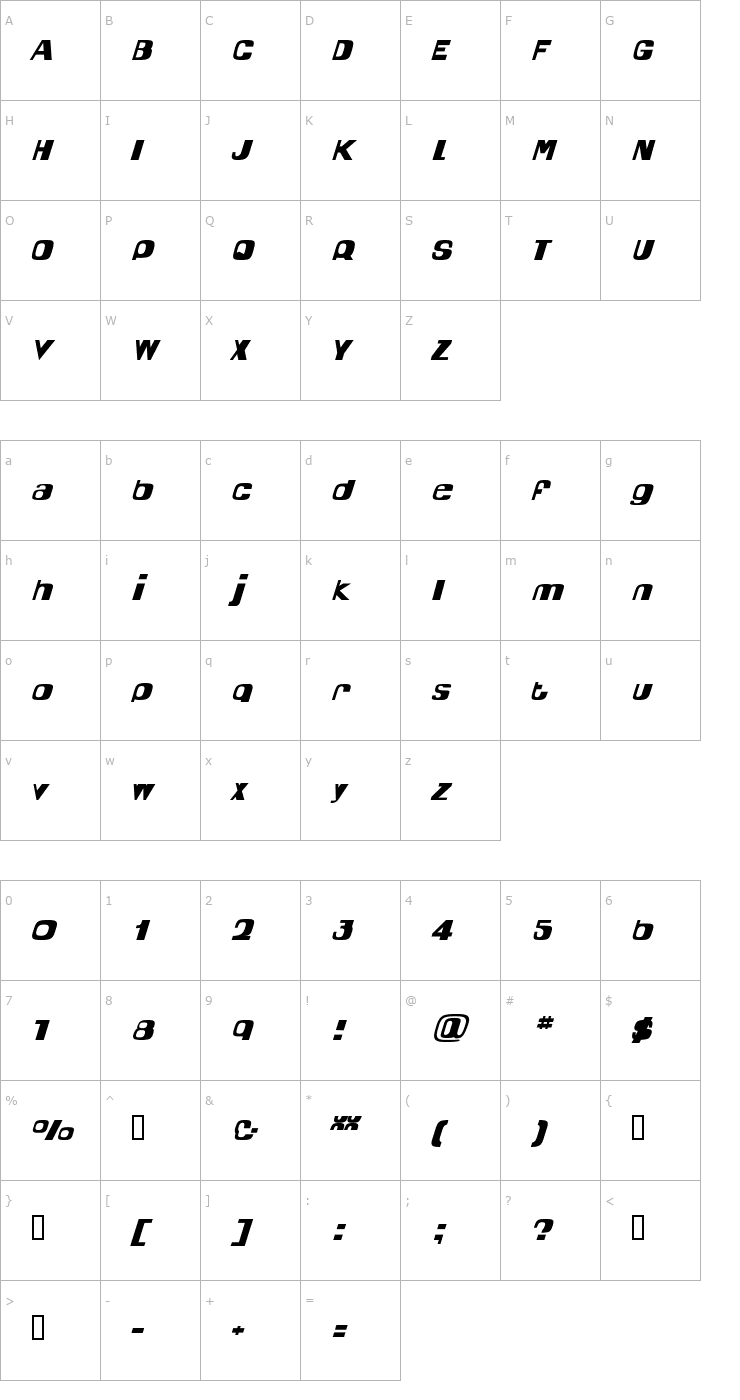 Character Map Quel Font