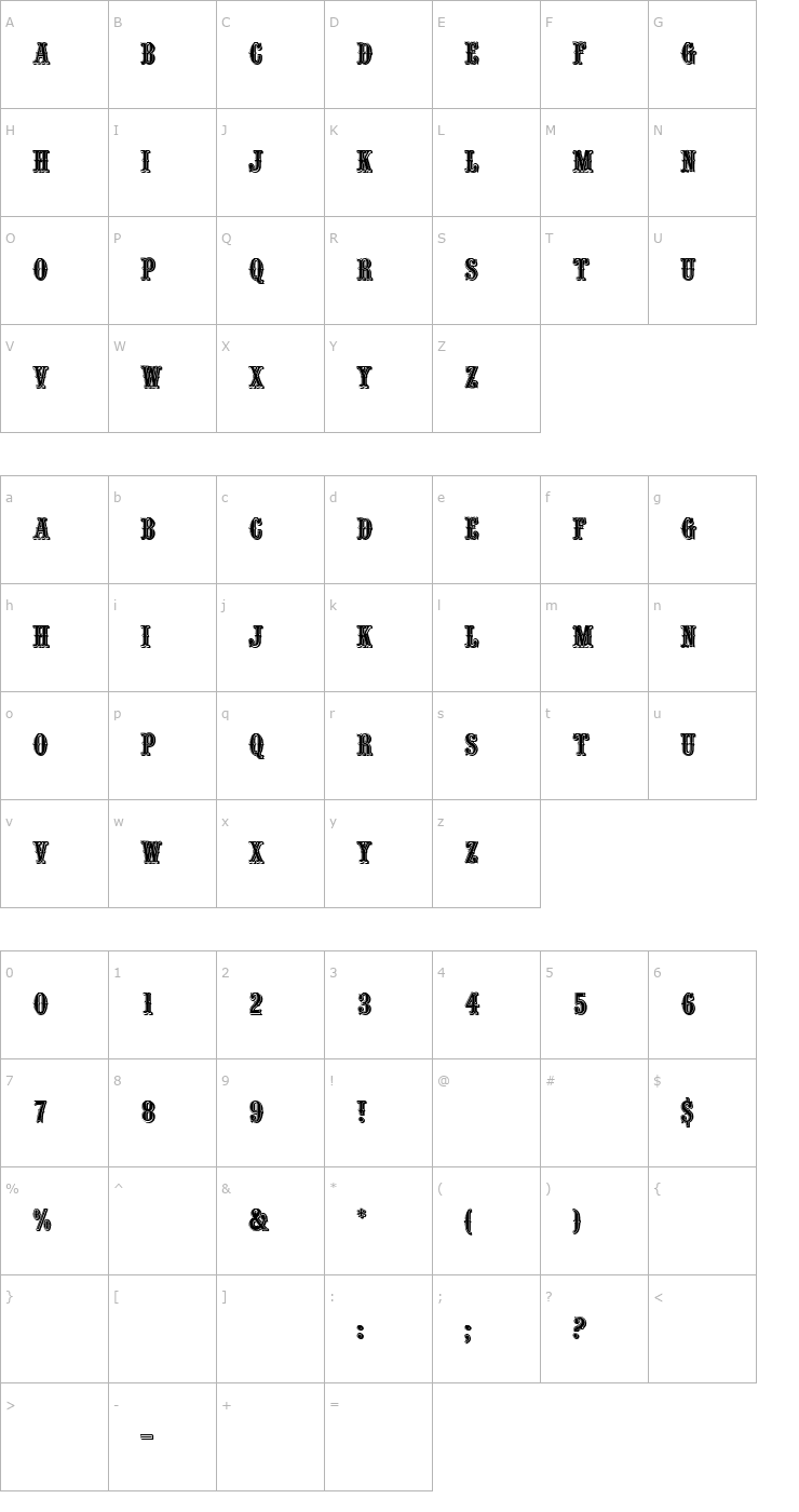 Character Map QuentinEF Font