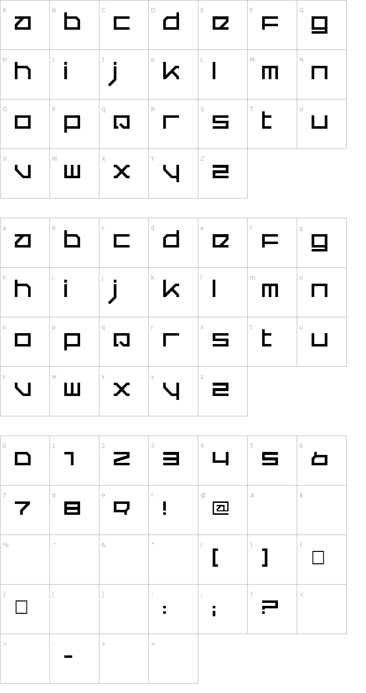 Character Map Quer Font