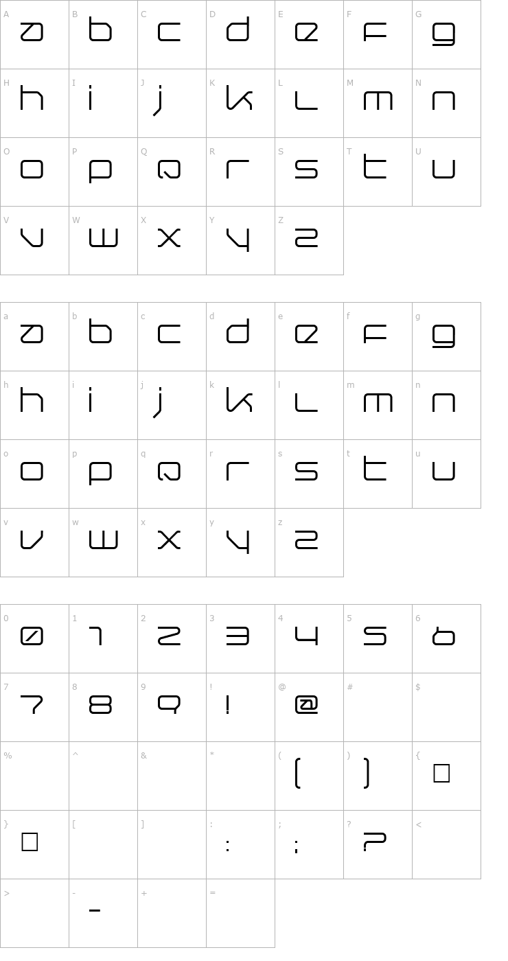 Character Map QuerRound Font