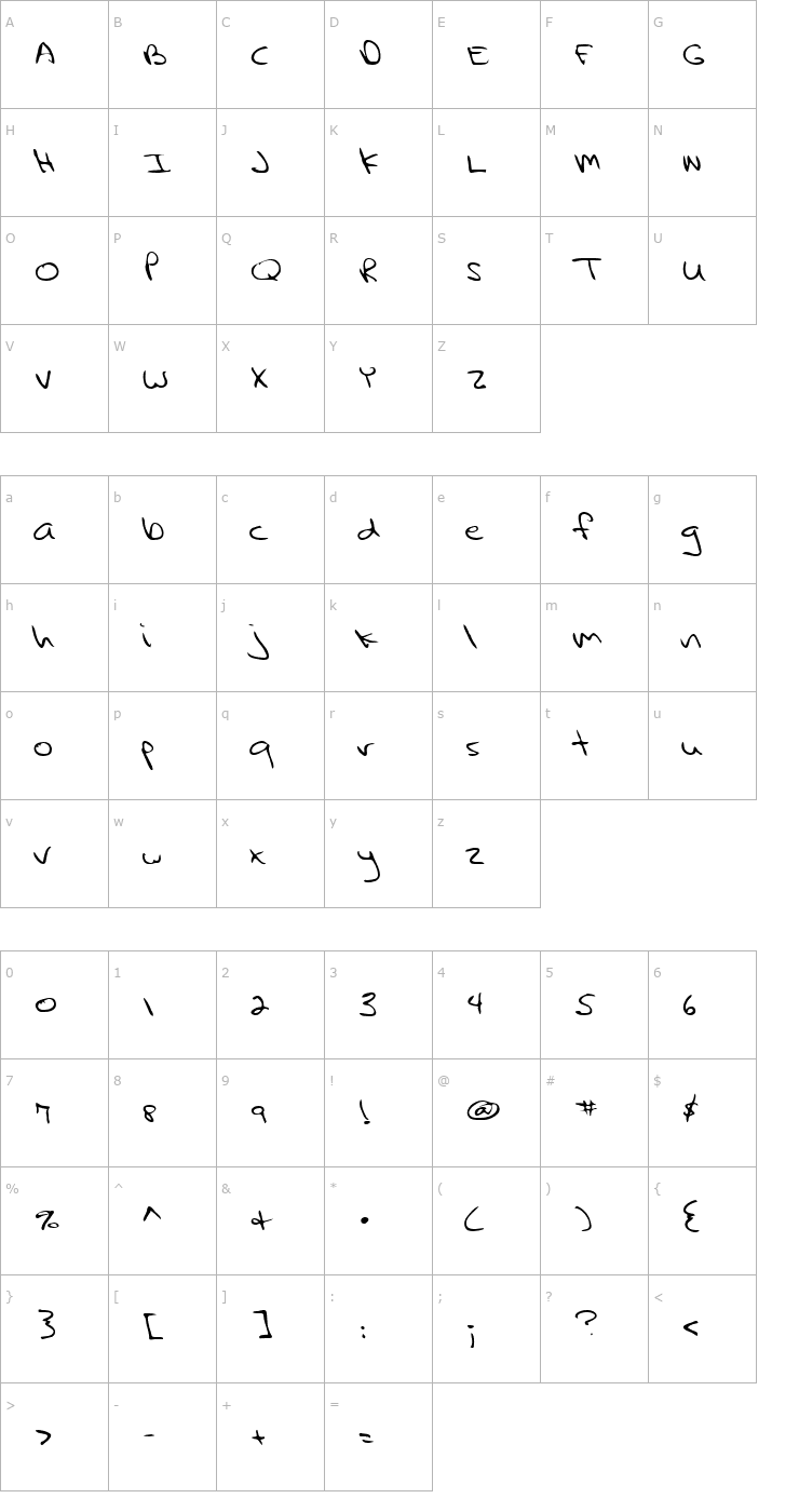 Character Map Query Regular Font
