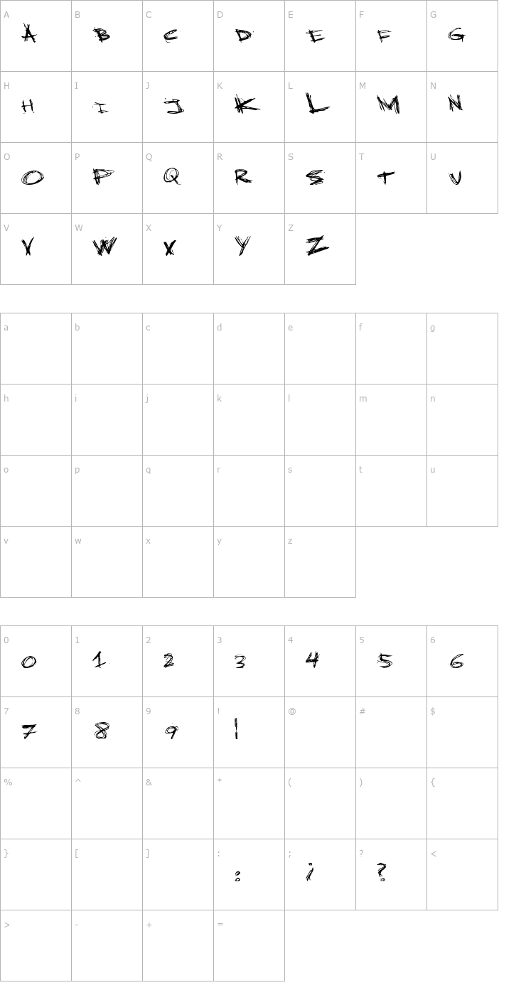 Character Map Quick script Font