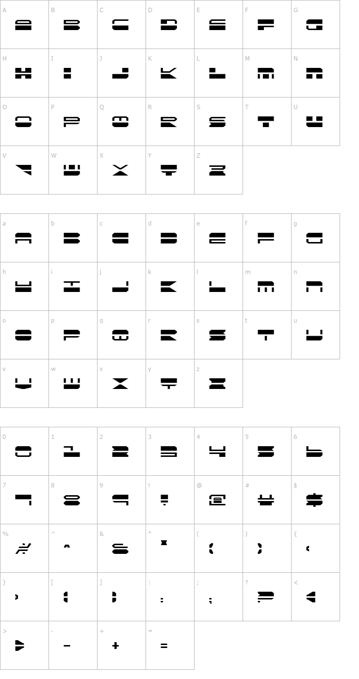 Character Map QuickMark Font