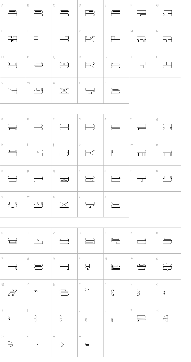 Character Map QuickMark Shadow Font