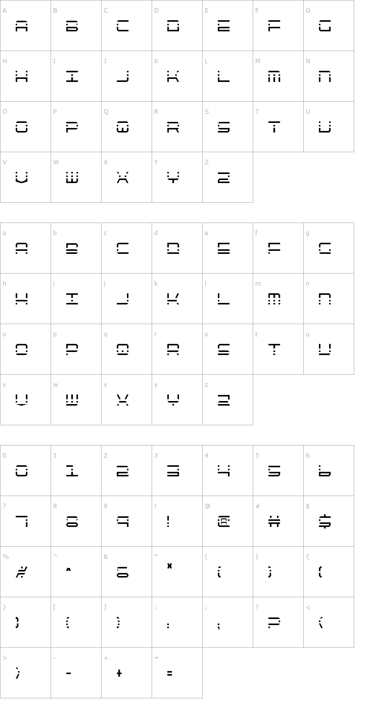 Character Map QuickQuick Condensed Font