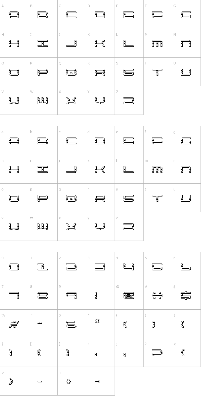 Character Map QuickQuick Shadow Font