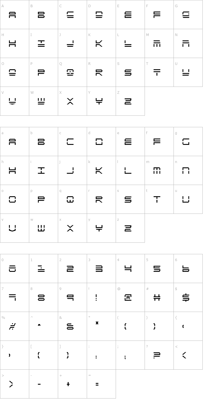Character Map QuickStrike Condensed Font