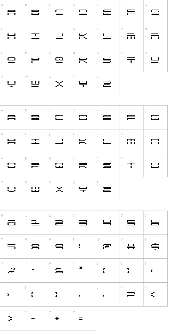 Character Map QuickStrike Font