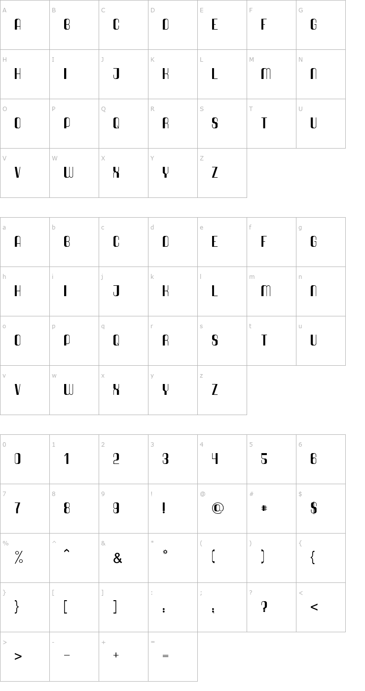 Character Map Quimbie Font