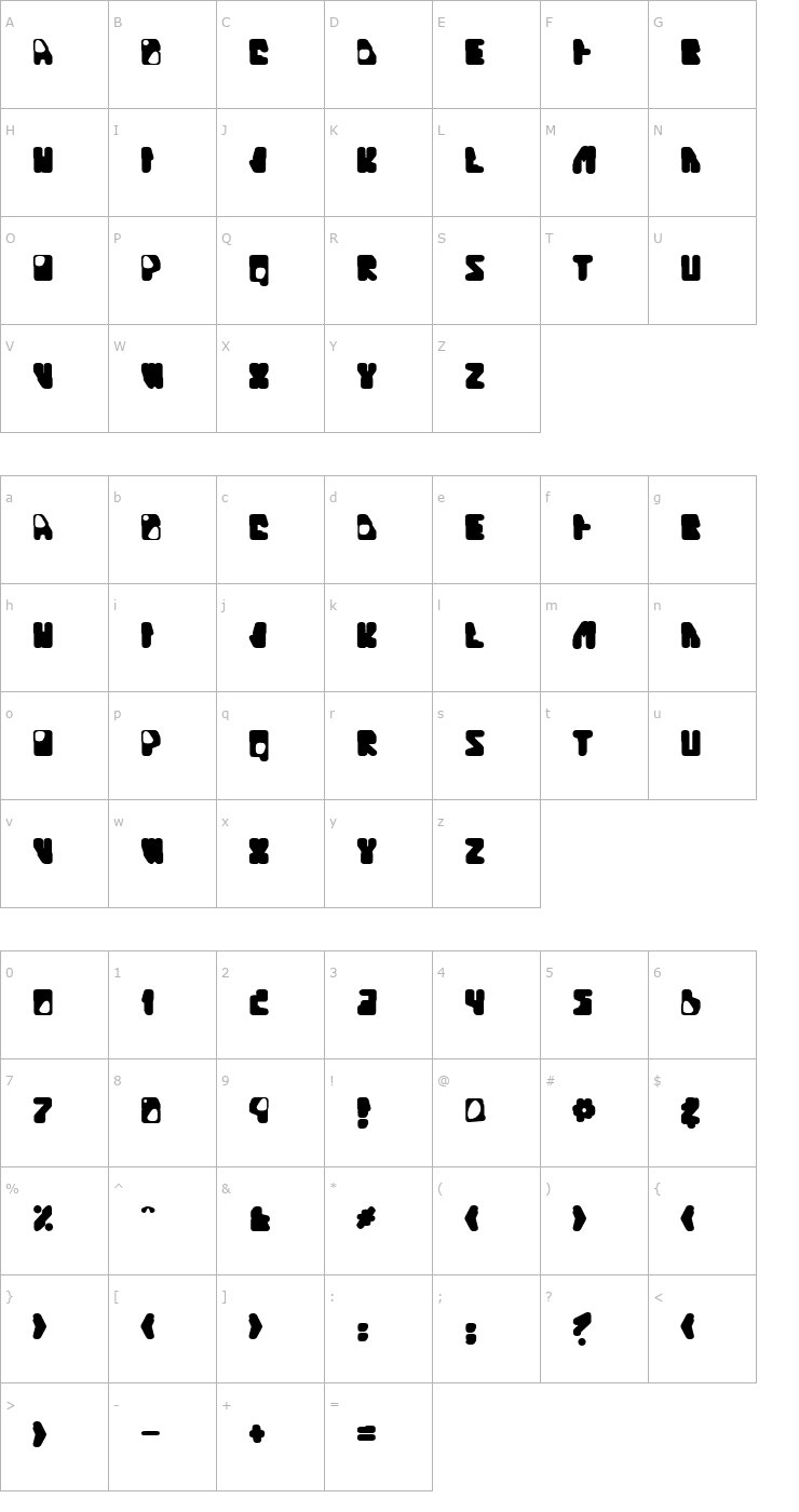 Character Map Quinine Font