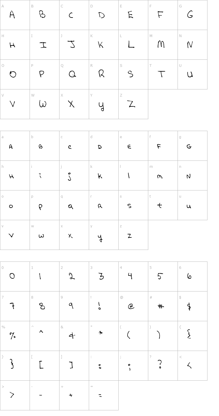 Character Map Quirk Regular Font
