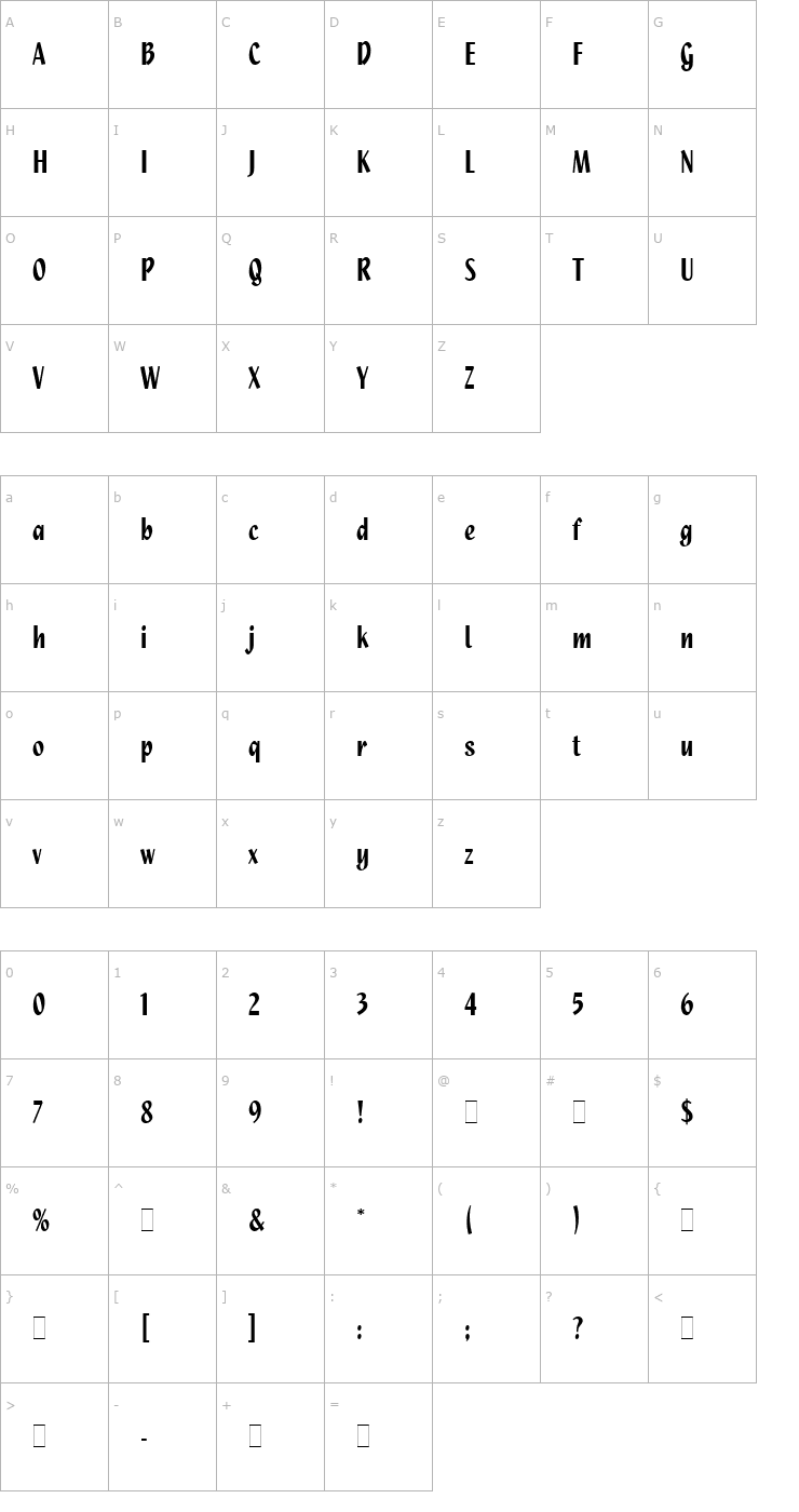 Character Map Quixley LET Font