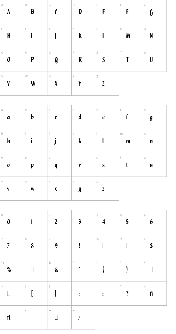 Character Map Quixley LET Plain1.0 Font