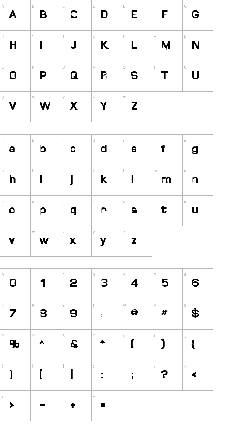 Character Map Quropa Font