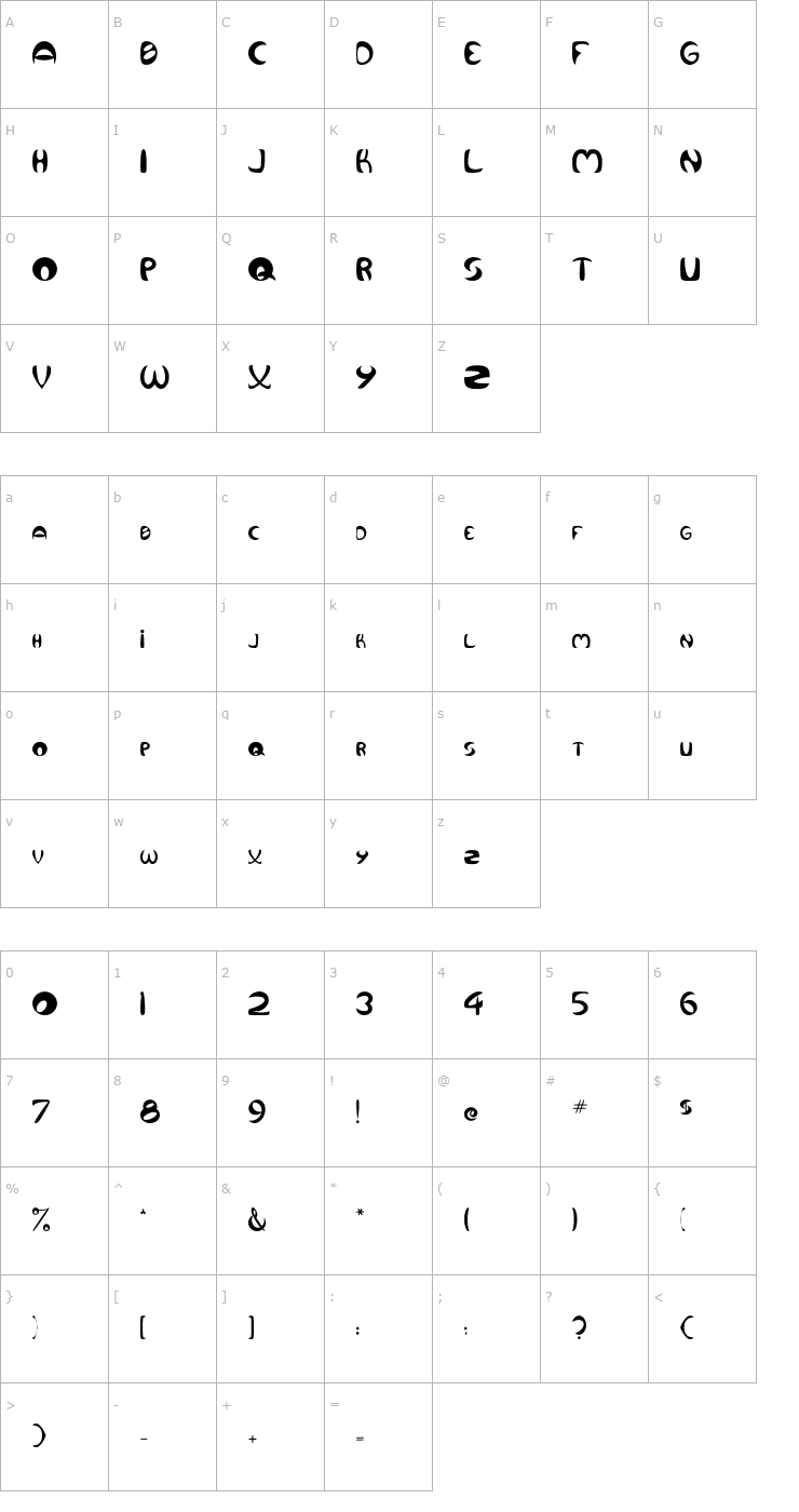Character Map Qurve Font