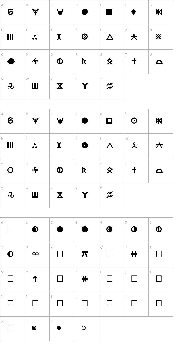 Character Map R Regular Font