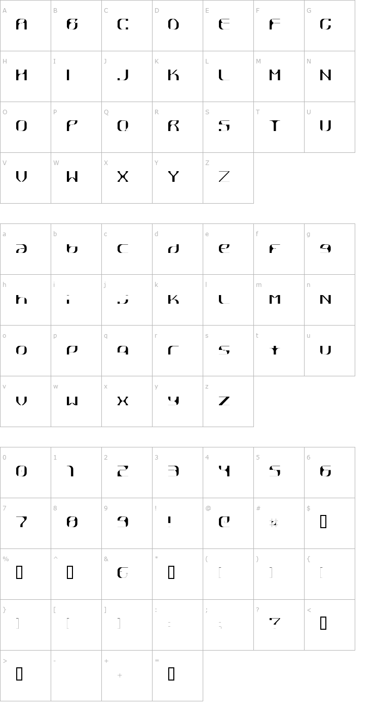 Character Map Råttpick Font