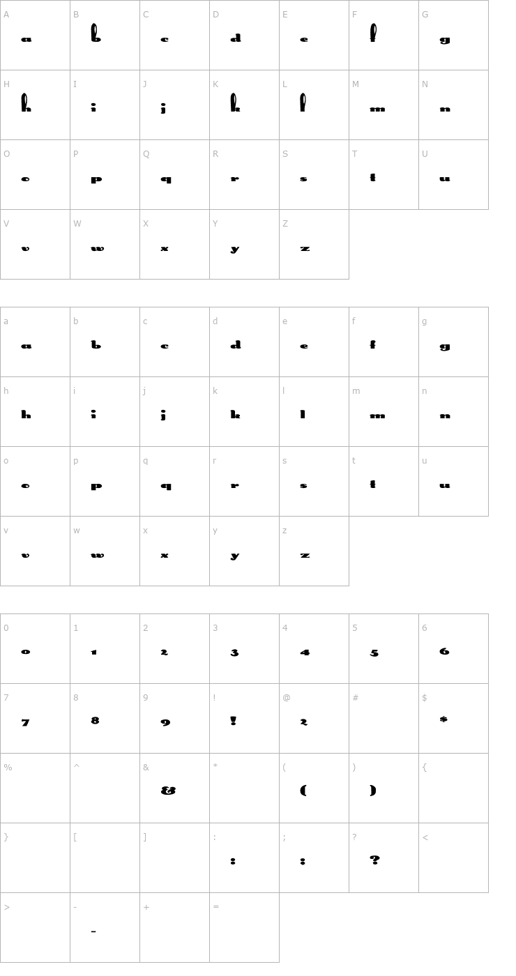 Character Map Rabbit Ex Font