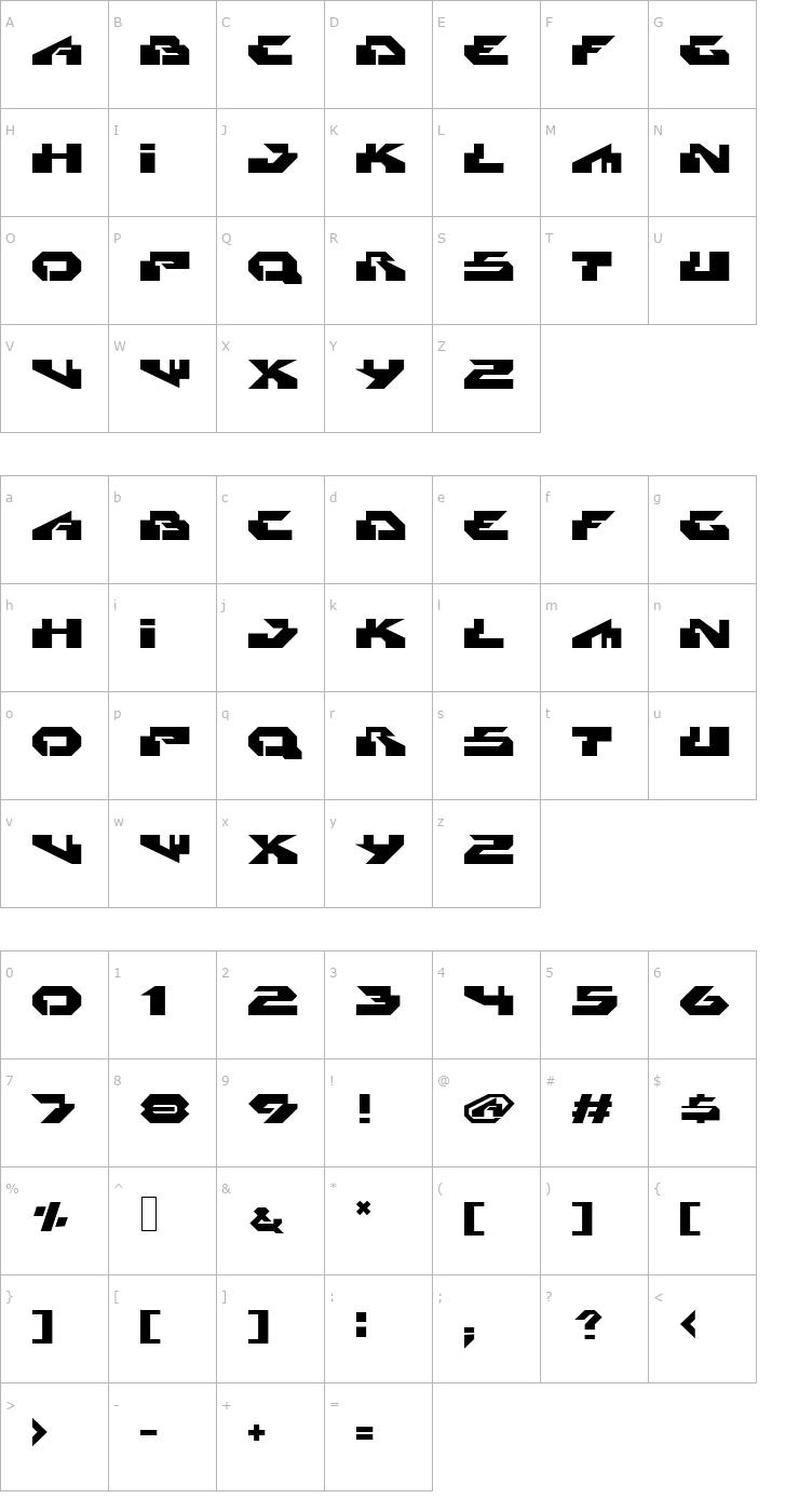 Character Map Radikal Font