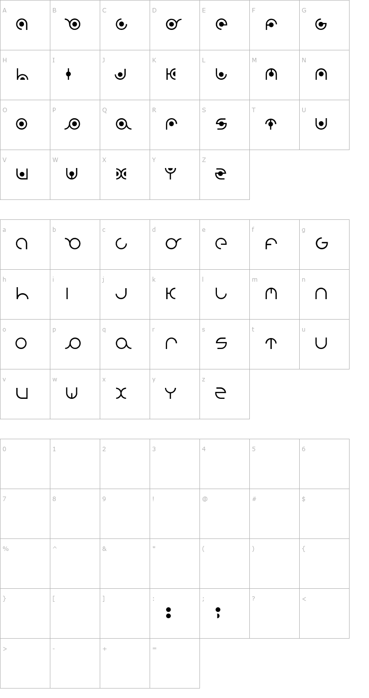 Character Map Radion Font