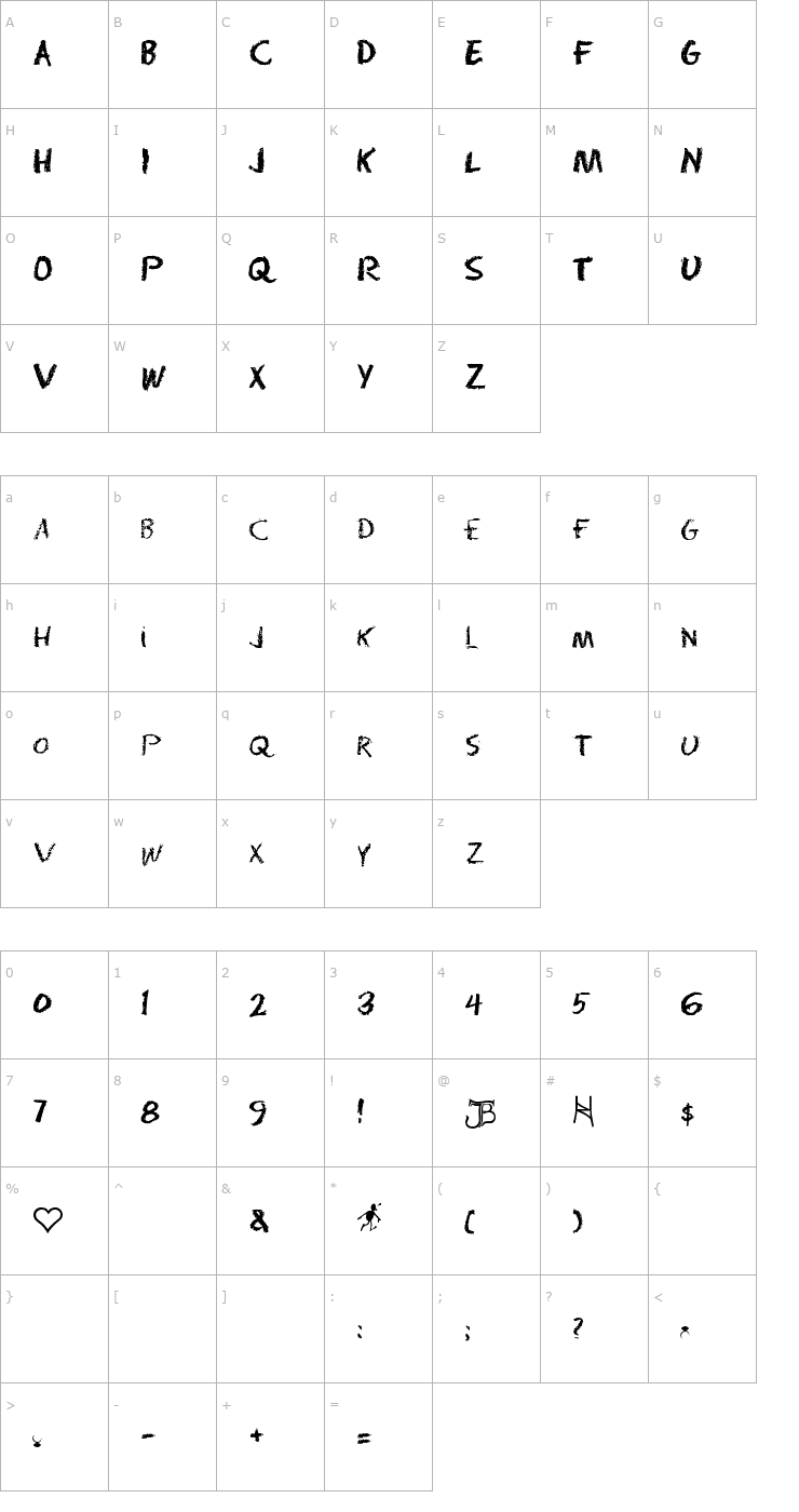 Character Map Radium Day-After J Font