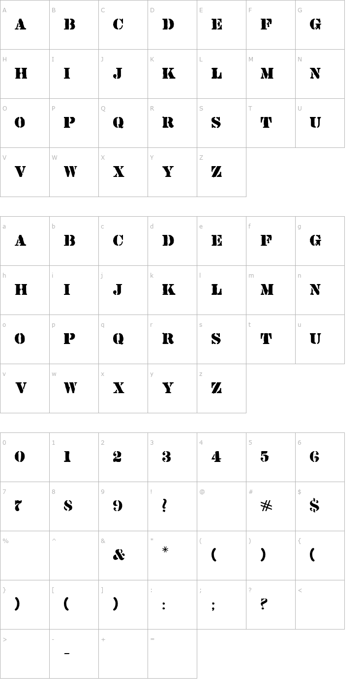 Character Map Rainmaker Font