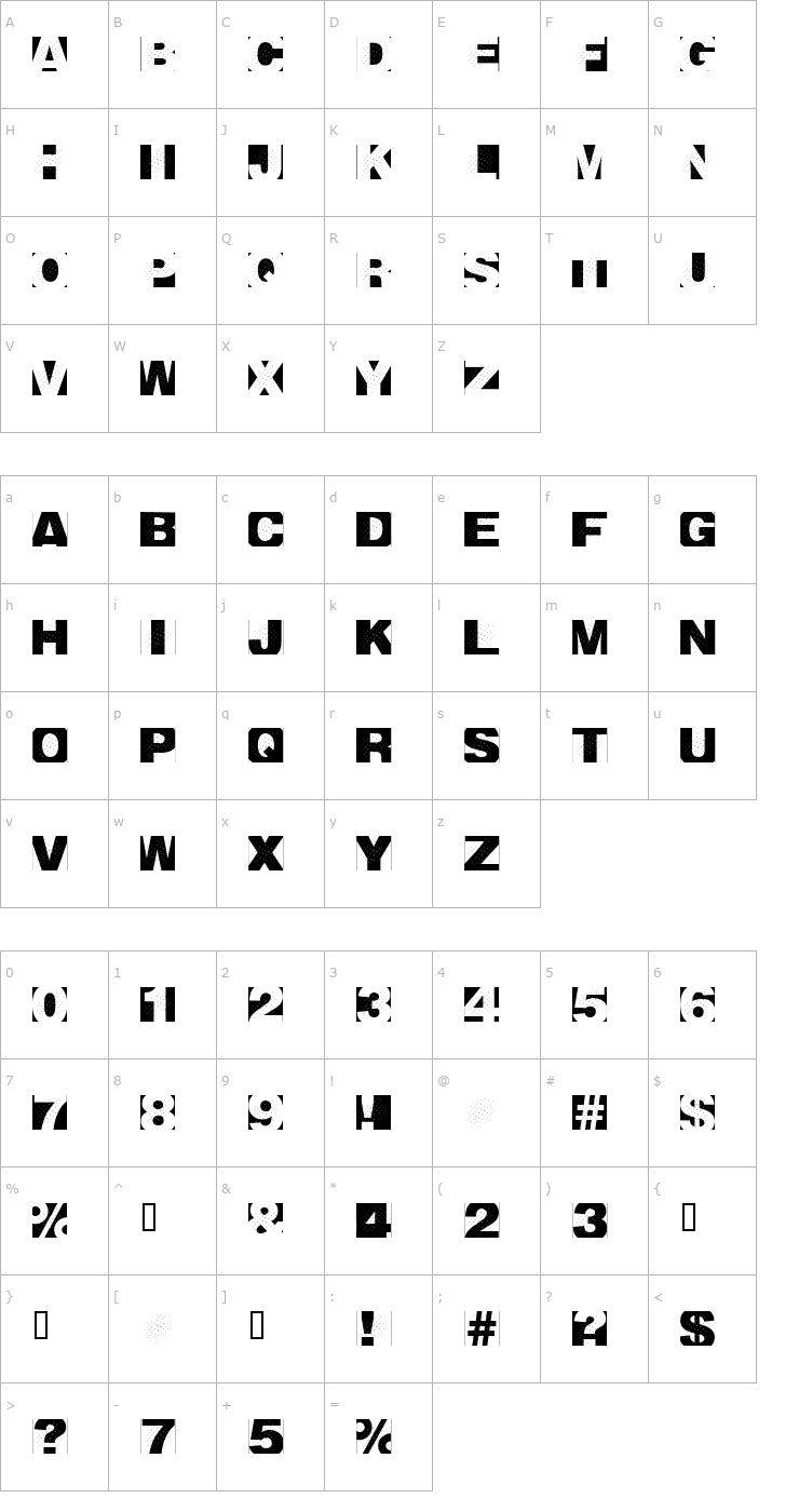 Character Map RainyDay Font