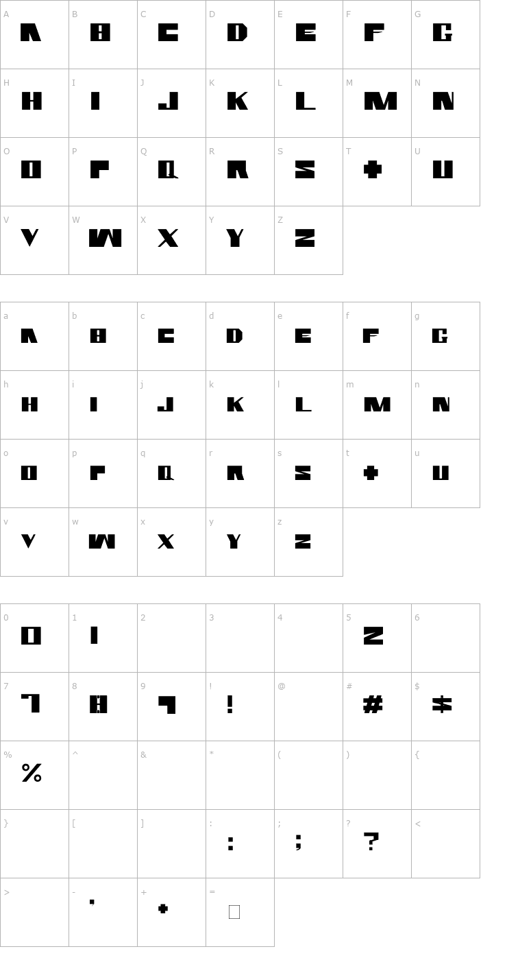 Character Map Rammstein Font Made By AiR Font