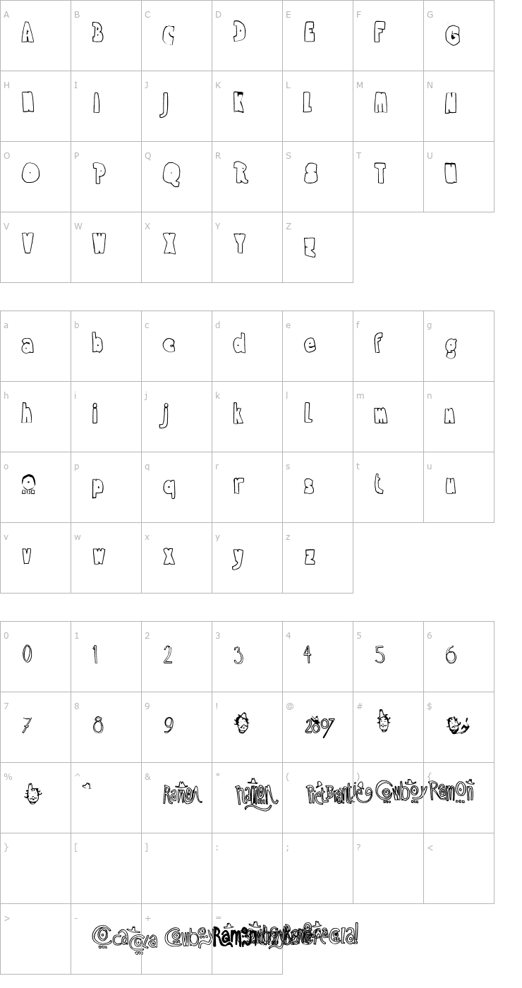 Character Map Ramon Bold Font