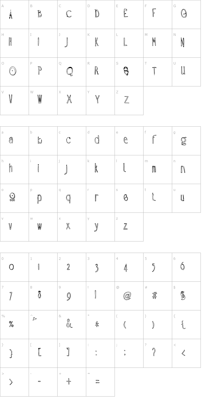 Character Map Ramon Font