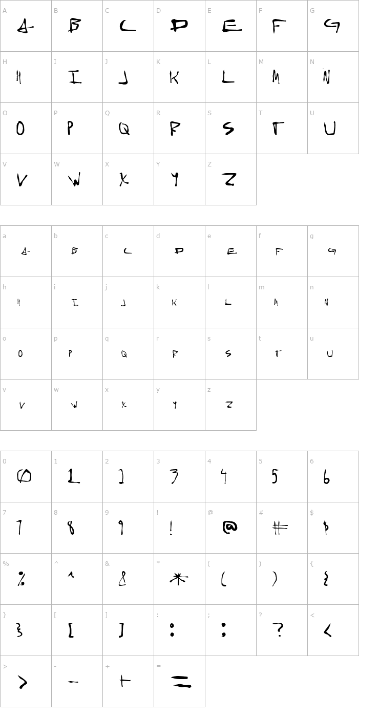 Character Map Random Voter Font