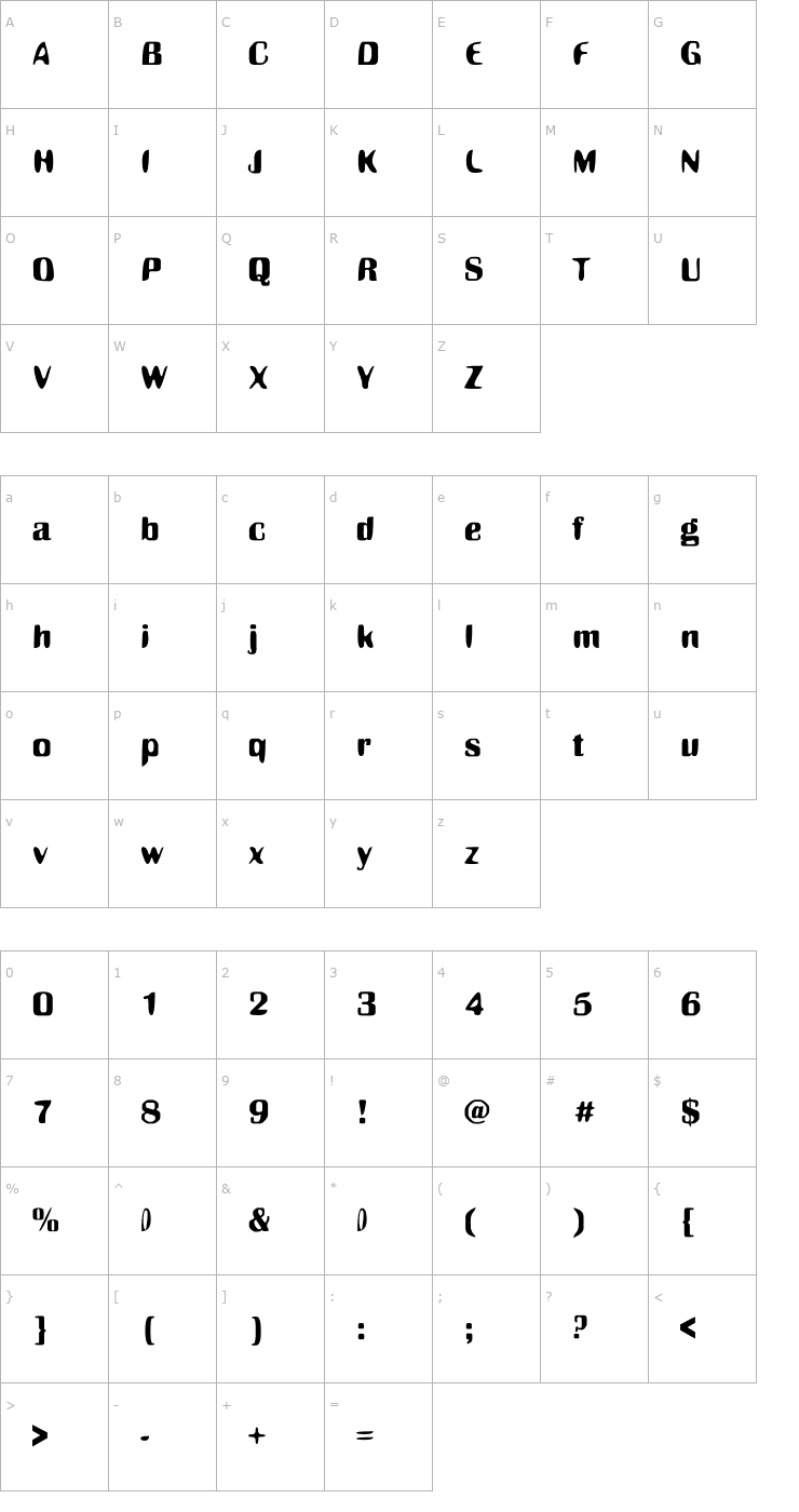 Character Map Rat Poison Font