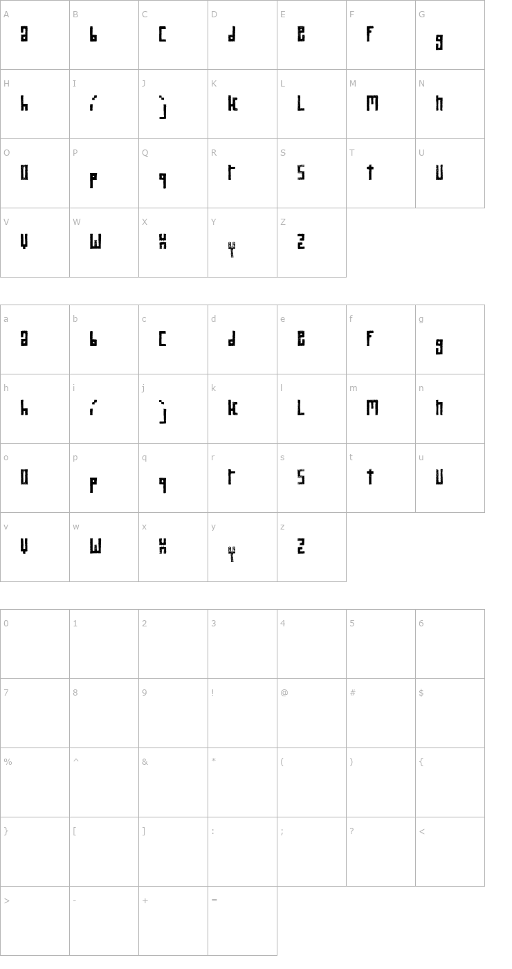 Character Map RawStreetWall Font