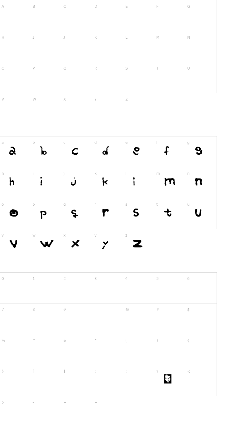 Character Map Re-buried Font