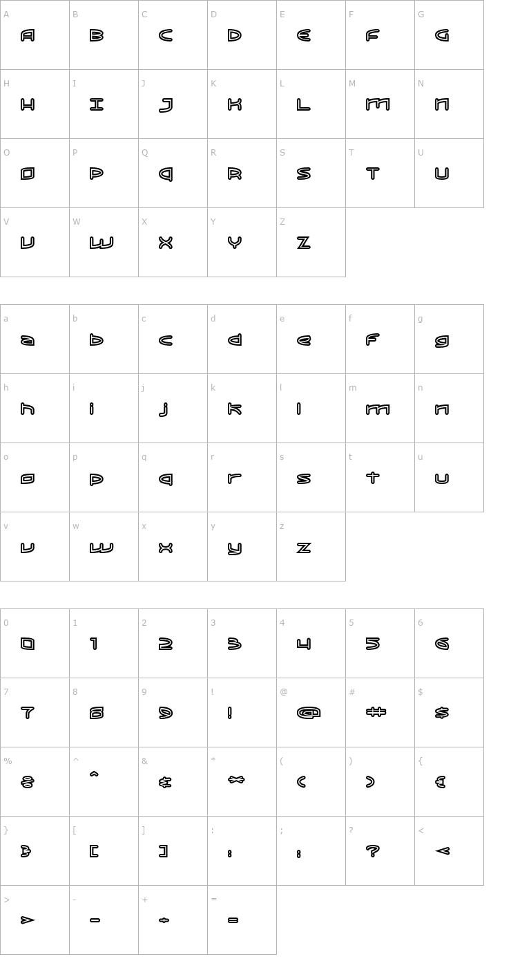 Character Map ReadOutSuper Font