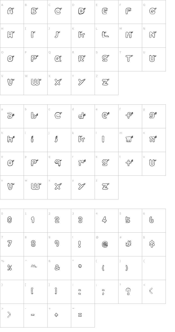 Character Map Reaf Font Font