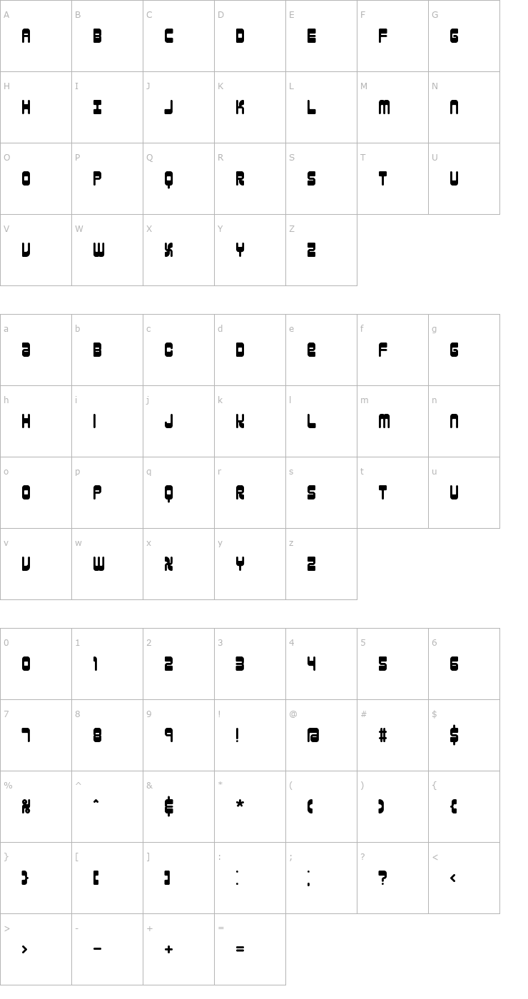 Character Map Reason BRK Font