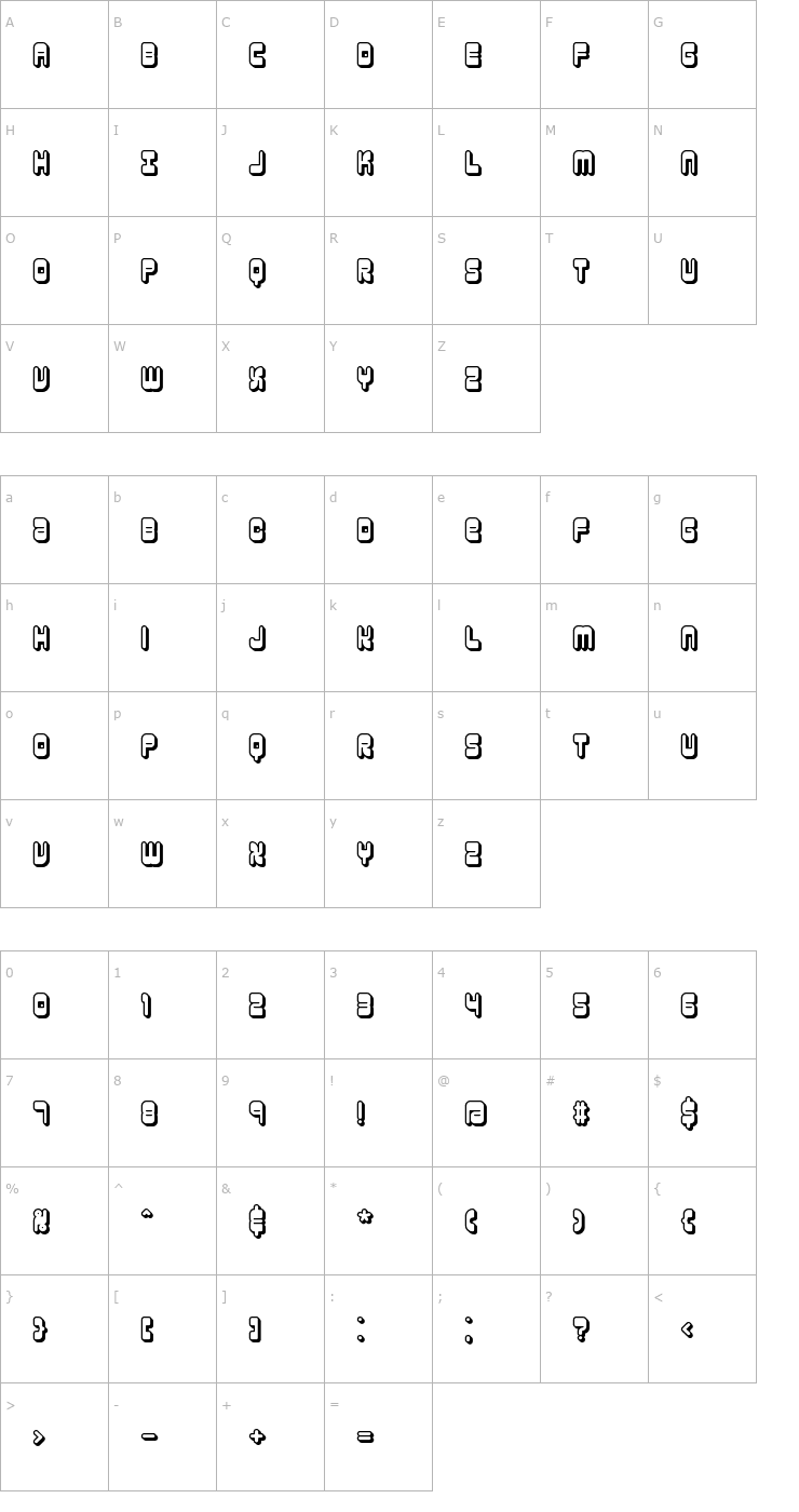 Character Map Reason Shadow BRK Font