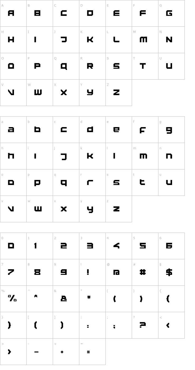 Character Map Rebirth-Black Font