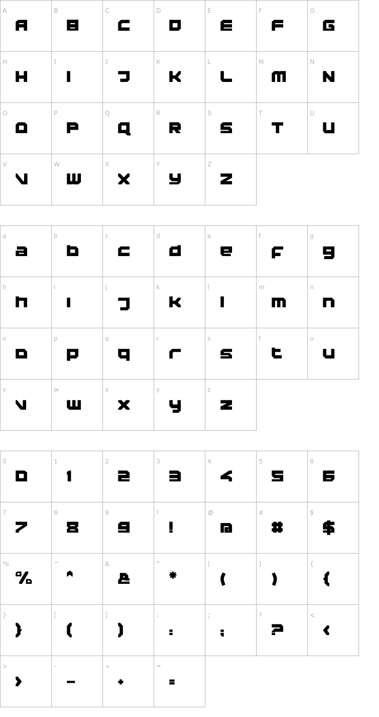 Character Map Rebirth-Ultra Font